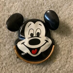 Disney Vintage Mickey Mouse Change Purse Excellent 4” X 4”
